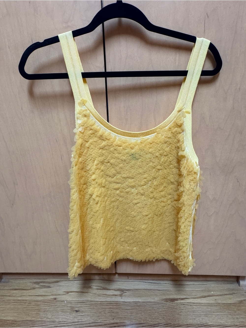 Marciano Yellow Sequin-Textured Tank